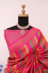 ATTRACTIVE BANARASI SILK ZARI WORK SAREE WITH UNSTITCHED BLOUSE FESTIVAL WEAR WHOLESALE PRICE ETHNIC GARMENT (6)