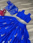 ATTRACTIVE CHINON EMBROIDERY WORK LEHENGA CHOLI WITH JACKET FESTIVAL WEAR WHOLESALE PRICE ETHNIC GARMENT (4)