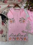 ATTRACTIVE CHINON SEQUENCE EMBROIDERY WORK TOP PALAZZO WITH DUPATTA PARTY WEAR WHOLESALE PRICE ETHNIC GARMENT (6)