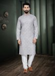 ATTRACTIVE COTTON EMBROIDERY MIRROR WORK MENS KURTA PAJAMA FESTIVAL WEAR WHOLESALER PRICE ETHNIC GARMENT (1)