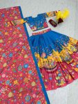 ATTRACTIVE COTTON KALAMKARI PRINT WORK LEHENGA CHOLI WITH DUPATTA FESTIVAL WEAR WHOLESALE PRICE ETHNIC GARMENT (3)