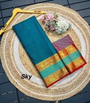 ATTRACTIVE COTTON ZARI WEAVING WORK SAREE WITH UNSTITCHED BLOUSE FESTIVAL WEAR WHOLESALE PRICE ETHNIC GARMENT (1)