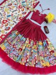 ATTRACTIVE CREPE KALAMKARI PRINT WORK LEHENGA CHOLI WITH DUPATTA FESTIVAL WEAR WHOLESALE PRICE ETHNIC GARMENT (5)