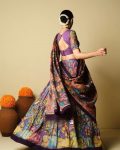 ATTRACTIVE CREPE KALAMKARI PRINT WORK LEHENGA CHOLI WITH DUPATTA WEDDING WEAR WHOLESALE PRICE ETHNIC GARMENT (4)