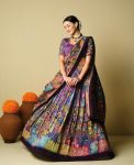 ATTRACTIVE CREPE KALAMKARI PRINT WORK LEHENGA CHOLI WITH DUPATTA WEDDING WEAR WHOLESALE PRICE ETHNIC GARMENT (4)