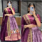 ATTRACTIVE DOLA SILK DIGITAL PRINT WITH FOIL WORK LEHENGA CHOLI WITH DUPATTA FESTIVAL WEAR WHOLESALE PRICE ETHNIC GARMENT (4)