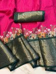 ATTRACTIVE DOLA SILK JACQUARD BORDER WORK SAREE WITH UNSTITCHED BLOUSE FESTIVAL WEAR WHOLESALE PRICE ETHNIC GARMENT (2)