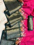 ATTRACTIVE DOLA SILK JACQUARD BORDER WORK SAREE WITH UNSTITCHED BLOUSE FESTIVAL WEAR WHOLESALE PRICE ETHNIC GARMENT (2)