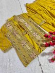 ATTRACTIVE GEORGETTE CODING EMBROIDERY SEQUENCE WORK CHOLI DHOTI WITH KOTI FESTIVAL WEAR WHOLESALE PRICE ETHNIC GARMENT (7)