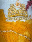 ATTRACTIVE GEORGETTE EMBROIDERY SEQUENCE RUFFLE WORK LEHENGA SAREE ATTACHED DUPATTA WITH STITCHED BLOUSE PARTY WEAR WHOLESALE PRICE ETHNIC GARMENT (4)