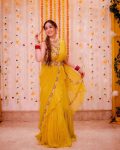 ATTRACTIVE GEORGETTE EMBROIDERY SEQUENCE RUFFLE WORK LEHENGA SAREE ATTACHED DUPATTA WITH STITCHED BLOUSE PARTY WEAR WHOLESALE PRICE ETHNIC GARMENT (4)