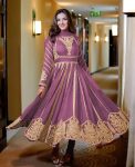 ATTRACTIVE GEORGETTE EMBROIDERY SEQUENCE WORK GOWN BOTTOM WITH DUPATTA LAVENDER
