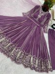 ATTRACTIVE GEORGETTE EMBROIDERY SEQUENCE WORK GOWN BOTTOM WITH DUPATTA PARTY WEAR WHOLESALE PRICE ETHNIC GARMENT (13)