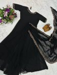 ATTRACTIVE GEORGETTE PLATES GOWN WITH EMBROIDERY WORK DUPATTA ATTACHED GOWN SAREE PARTY WEAR WHOLESALE PRICE ETHNIC GARMENT (4)