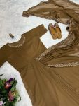ATTRACTIVE GEORGETTE PLATES GOWN WITH EMBROIDERY WORK DUPATTA ATTACHED GOWN SAREE PARTY WEAR WHOLESALE PRICE ETHNIC GARMENT (9)