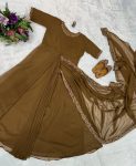 ATTRACTIVE GEORGETTE PLATES GOWN WITH EMBROIDERY WORK DUPATTA ATTACHED GOWN SAREE PARTY WEAR WHOLESALE PRICE ETHNIC GARMENT (9)