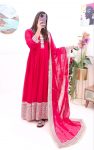 ATTRACTIVE GEORGETTE SEQUENCE CODING EMBROIDERY WORK GOWN WITH DUPATTA FESTIVAL WEAR WHOLESALE PRICE ETHNIC GARMENT (4)