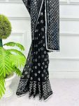 ATTRACTIVE GEORGETTE SEQUENCE THREAD EMBROIDERY WORK SAREE WITH UNSTITCHED BLOUSE FESTIVAL WEAR WHOLESALE PRICE ETHNIC GARMENT (6)