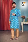 ATTRACTIVE JACQUARD READY TO WEAR MEN’S KURTA PAJAMA OFFICE WEAR WHOLESALE PRICE ETHNC GARMENT (2)