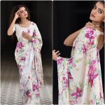 ATTRACTIVE JAPAN SATIN PRINT WORK SAREE WITH UNSTITCHED BLOUSE FESTIVAL WEAR WHOLESALE PRICE ETHNIC GARMENT (5)
