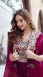 ATTRACTIVE ORGANZA SILK EMBROIDERY WORK LEHNGA SHRUG WITH STITCHED BLOUSE PARTY WEAR WHOLESALE PRICE ETHNIC GARMENT (4)