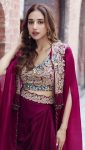 ATTRACTIVE ORGANZA SILK EMBROIDERY WORK LEHNGA SHRUG WITH STITCHED BLOUSE PARTY WEAR WHOLESALE PRICE ETHNIC GARMENT (4)
