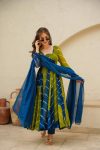 ATTRACTIVE TABBY SILK DIGITAL PRINT WORK  GOWN BOTTOM WITH DUPATTA BLUE