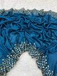 ATTRACTIVE VICHITRA SILK ZARI WITH STONE WORK SAREE WITH UNSTITCHED BLOUSE PARTY WEAR WHOLESALE PRICE ETHNIC GARMENT (6)