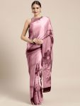 DEESIGNER JAPAN SATIN PRINT WORK SAREE WITH UNSTITCHED BLOUSE FESTIVAL WEAR WHOLESALE PRICE ETHNIC GARMENT ( (2)