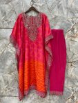 DESIGNER CHINON CODING SEQUENCE EMBROIDERY MIRROR WORK KAFTAN WITH PANT PARTY WEAR WHOLESALE PRICE ETHNIC GARMENT (4)