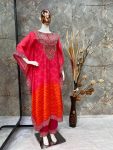 DESIGNER CHINON CODING SEQUENCE EMBROIDERY MIRROR WORK KAFTAN WITH PANT PARTY WEAR WHOLESALE PRICE ETHNIC GARMENT (4)