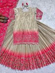 DESIGNER CHINON EMBROIDERY SEQUENCE NEEDLE WORK TOP LEHENGA WITH DUPATTA PARTY WEAR WHOLESALE PRICE ETHNIC GARMENT (5)