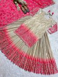 DESIGNER CHINON EMBROIDERY SEQUENCE NEEDLE WORK TOP LEHENGA WITH DUPATTA PARTY WEAR WHOLESALE PRICE ETHNIC GARMENT (5)