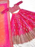 DESIGNER CHINON EMBROIDERY SEQUENCE WORK LEHENGA CHOLI WITH DUPATTA PARTY WEAR WHOLESALE PRICE ETHNIC GARMENT (4)