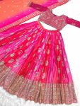 DESIGNER CHINON EMBROIDERY SEQUENCE WORK LEHENGA CHOLI WITH DUPATTA PARTY WEAR WHOLESALE PRICE ETHNIC GARMENT (4)