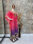 DESIGNER CHINON SEQUENCE EMBROIDERY BANDHANI PRINTED KAFTAN WITH BOTTOM PARTY WEAR WHOLESALE PRICE ETHNIC GARMENT (4)