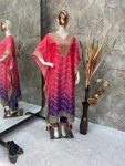 DESIGNER CHINON SEQUENCE EMBROIDERY BANDHANI PRINTED KAFTAN WITH BOTTOM PARTY WEAR WHOLESALE PRICE ETHNIC GARMENT (4)