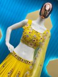 DESIGNER CHINON THREAD SEQUENCE EMBROIDRY WORK LEHENGA CHOLI DUPATTA WITH KOTI WEDDING WEAR WHOLESALE PRICE ETHNIC GARMENT (4)