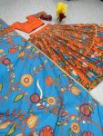 DESIGNER CREPE KALAMKARI PRINT WORK LEHENGA CHOLI WITH DUPATTA FESTIVAL WEAR WHOLESALE PRICE ETHNIC GARMENT (5)