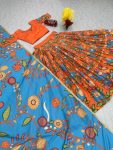 DESIGNER CREPE KALAMKARI PRINT WORK LEHENGA CHOLI WITH DUPATTA FESTIVAL WEAR WHOLESALE PRICE ETHNIC GARMENT (5)