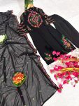 DESIGNER GEORGETTE EMBROIDERY WORK KURTI PALAZZO WITH DUPATTA PARTY WEAR WHOLESALE PRICE ETHNIC GARMENT (8)