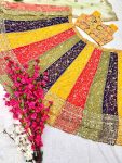 DESIGNER GEORGETTE MULTI COLORED EMBROIDERY SEQUENCE ZARI BOREDR WORK LEHENGA CHOLI WITH DUPATTA PARTY WEAR WHOLESALE PRICE ETHNIC GARMENT (7)