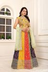 DESIGNER GEORGETTE MULTI COLORED EMBROIDERY SEQUENCE ZARI BOREDR WORK LEHENGA CHOLI WITH DUPATTA PARTY WEAR WHOLESALE PRICE ETHNIC GARMENT (7)