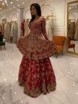 DESIGNER GEORGETTE THREAD SEQUENCE PEARL WORK TOP LEHENGA WITH DUPATTA PARTY WEAR WHOLESALE PRICE ETHNIC GARMENT (3)