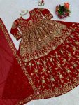 DESIGNER GEORGETTE THREAD SEQUENCE PEARL WORK TOP LEHENGA WITH DUPATTA PARTY WEAR WHOLESALE PRICE ETHNIC GARMENT (3)