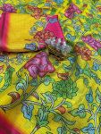 DESIGNER KOTA DORIA KALAMKARI FLORAL PRITN WORK SAREE WITH UNSTITCHED BLOUSE CASUAL WEAR WHOLESALE PRICE ETHNIC GARMENT 2 (2)