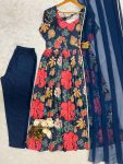 DESIGNER MUSLIN DIGITAL PRINT WORK GOWN BOTTOM WITH DUPATTA FESTIVAL WEAR WHOLESALE PRICE ETHNIC GARMENT (4)