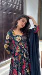 DESIGNER MUSLIN DIGITAL PRINT WORK GOWN BOTTOM WITH DUPATTA FESTIVAL WEAR WHOLESALE PRICE ETHNIC GARMENT (4)