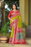 DESIGNER PATOLA SILK SEQUENCE EMBROIDERY LACE BORDER WORK SAREE WITH UNSTITCHED BLOUSE FESTIVAL WEAR WHOLESALE PRICE ETHNIC GRAMENT (3)