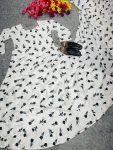 DESIGNER PURE SILK DIGITAL PRINT WORK GOWN SAREE WITH ATTACHED DUPATTA FESTIVAL WEAR WHOLESALE PRICE ETHNIC GARMENT (3)
